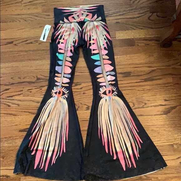 Teeki Jungle Eyes Bell Bottom Yoga hot pants S - Picture 6 of 7
